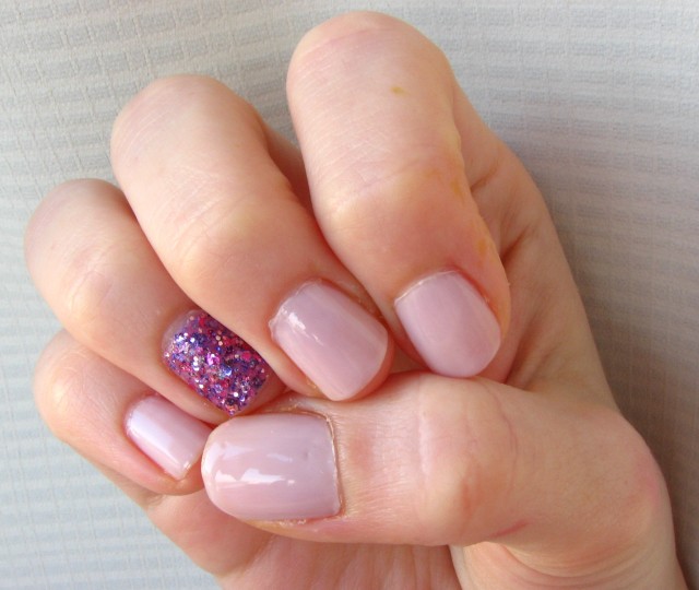 OPI Blush Hour and Care to Danse Purple Glitter Manicure